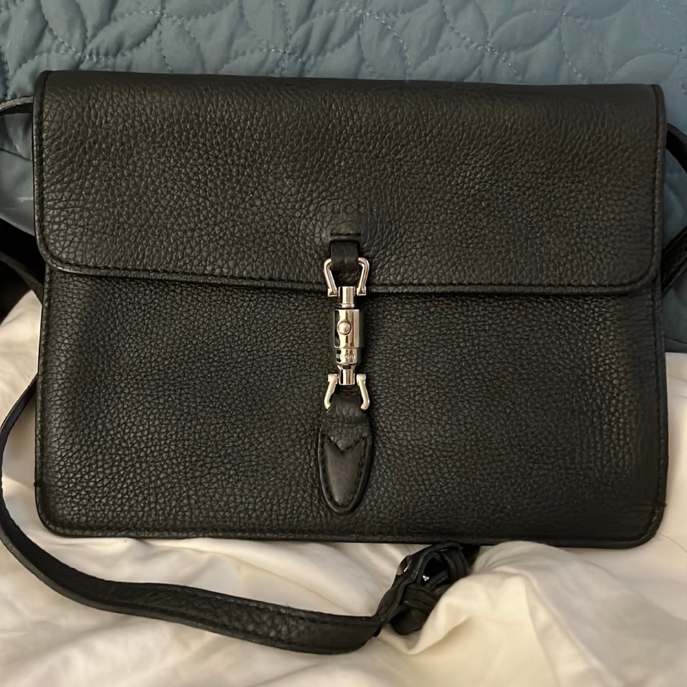 Gucci Crossbody black leather silver hardware